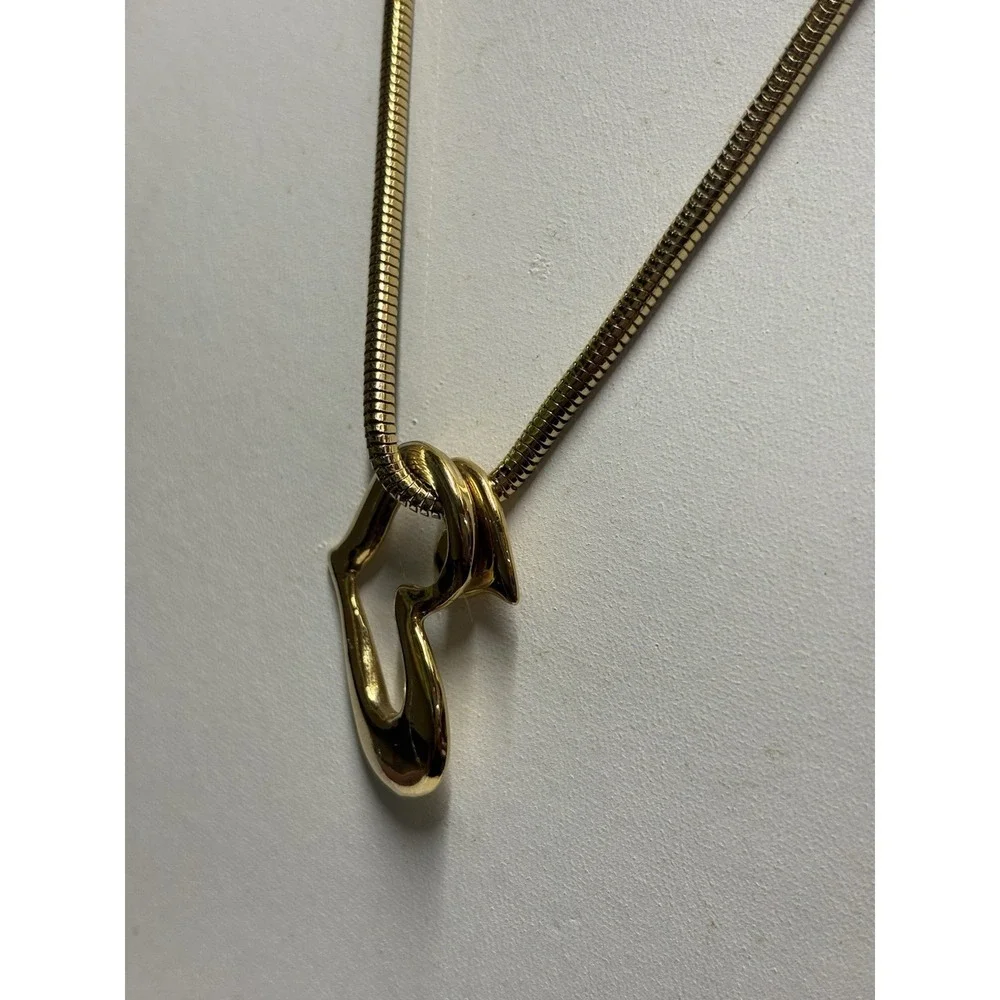Necklace Gold Tone‎ Heart pendant shiny fashion jewerly